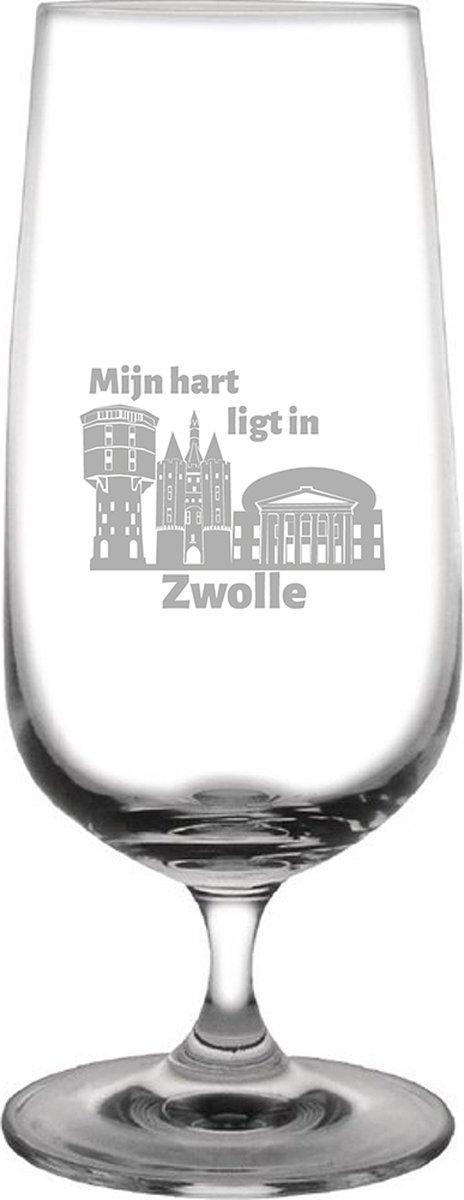 Gegraveerde bierglas op voet 41cl Zwolle
