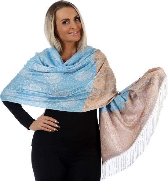 Blauw-Rood-Multi-Sjaal Dames-Sjaal Heren-Cashmere-Zijde-Omslagdoek-Cadeautje-Zomer Sjaal