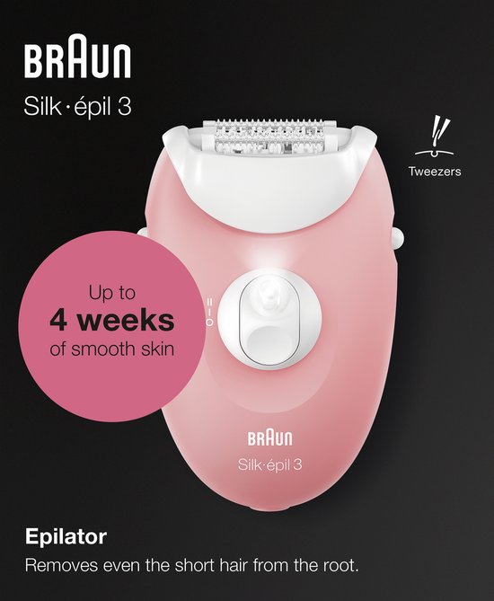 Braun Silk-épil 3 -176 Epilator voor Langdurige Ontharing, Scheer- en Trimmerkop