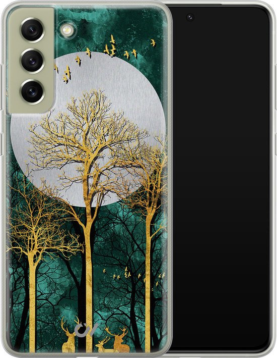 Coque Samsung S21 FE - Aurores boréales - Paysage - Or - Coque souple pour téléphone - Coque arrière en TPU - Casevibes