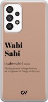 Hoesje geschikt voor Samsung Galaxy A53 - Wabi Sabi - Tekst - Bruin - Soft Case Telefoonhoesje - TPU Back Cover - Casevibes