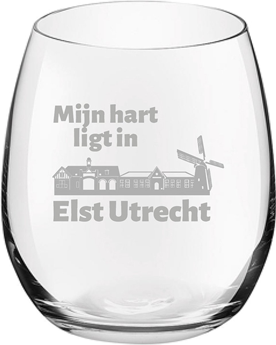 Gegraveerde Drinkglas 39cl Elst Utrecht
