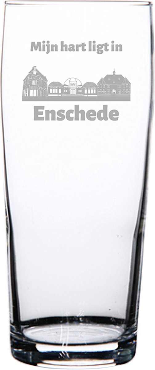 Gegraveerde bierfluitje 19cl Enschede