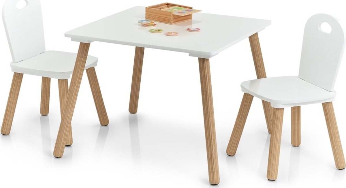 lid Slim Vijftig Stevige kindertafel set met stoeltjes - 55x55x45 cm | bol.com