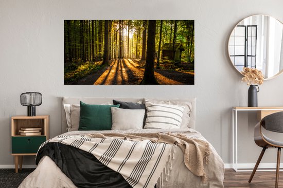 Affiche Soleil - Arbres - Forêt - Paysage - Nature - 150 x 75 cm