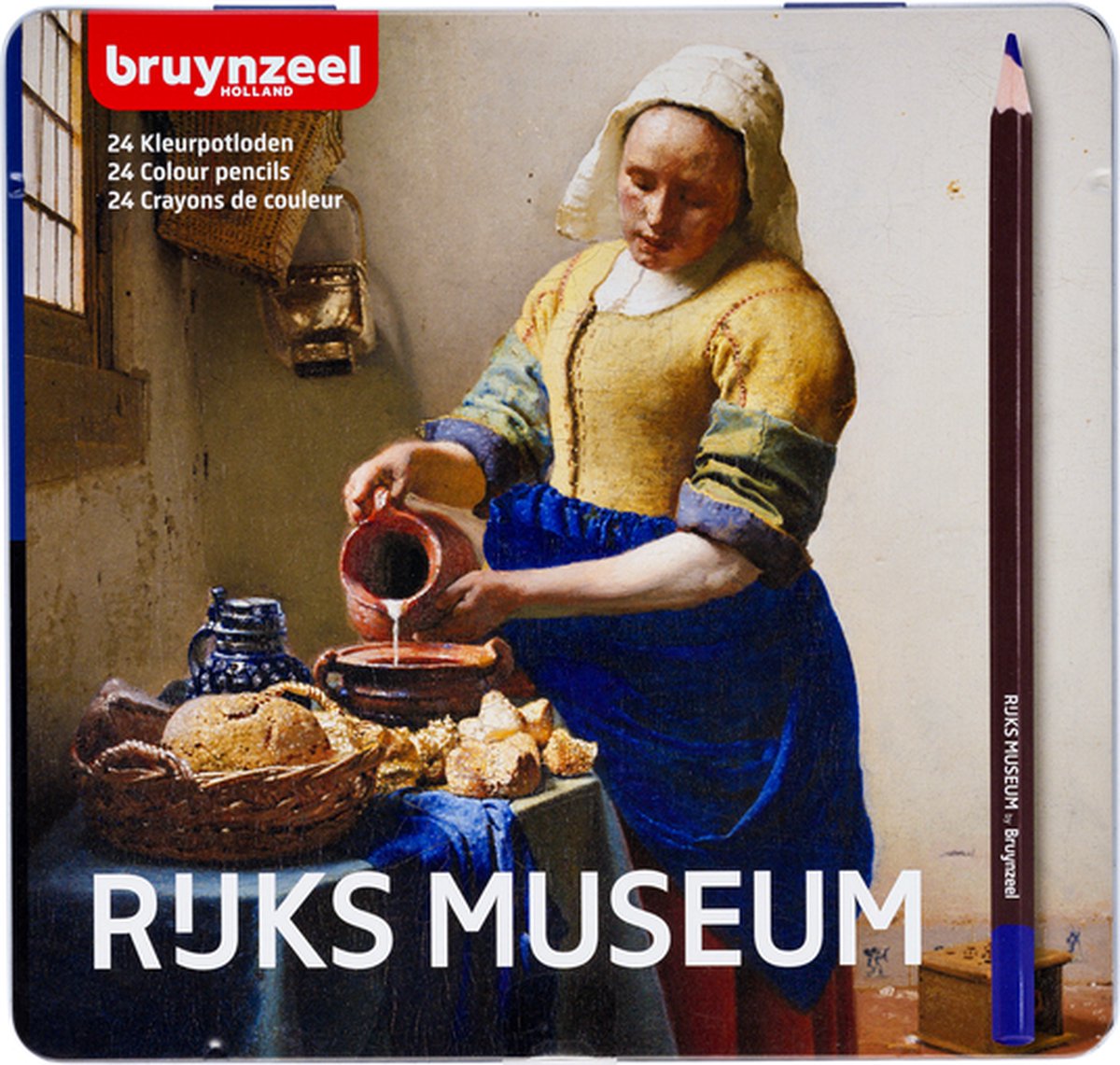 Bruynzeel Hollandse Meesters blik 24 kleurpotloden - Het Melkmeisje van Vermeer