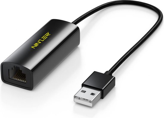 Ninzer USB naar Ethernet Adapter - Internet - Netwerk - LAN - Zwart