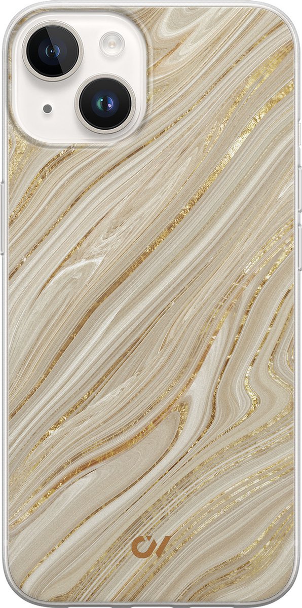 Hoesje geschikt voor Apple iPhone 14 - Golden Marble - - Goud - Apple - Casevibes