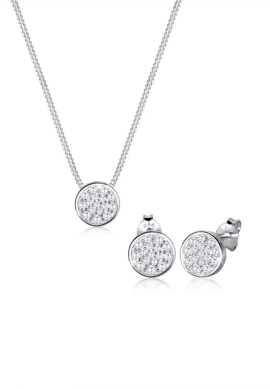 Crystalline Azuria Vrouwen 18kt Wit Verguld Ronde Groen