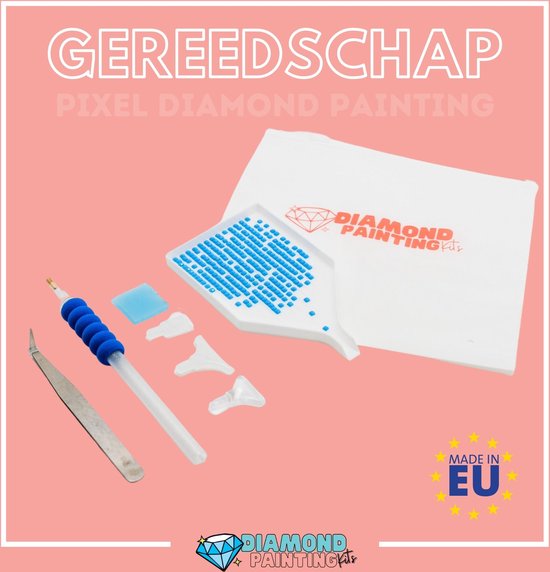 Pixels & Steken - Diamond Painting Eigen Foto - Maak je eigen ontwerp - Vierkante Steentjes - 30x40cm -  Gemaakt in Nederland - Levering binnen 72 uur