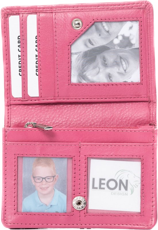 LeonDesign - 16-W02C1414-29 - femme - portefeuille - rose - cuir