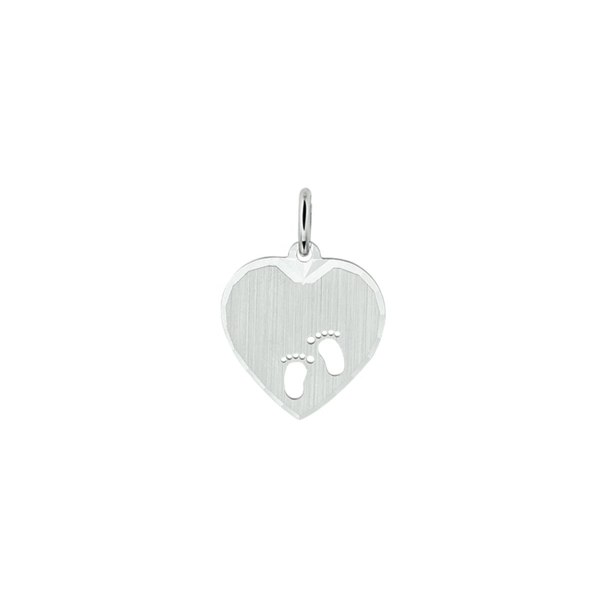 zilver gerhodineerd hanger hart en voetjes poli/mat 1321702