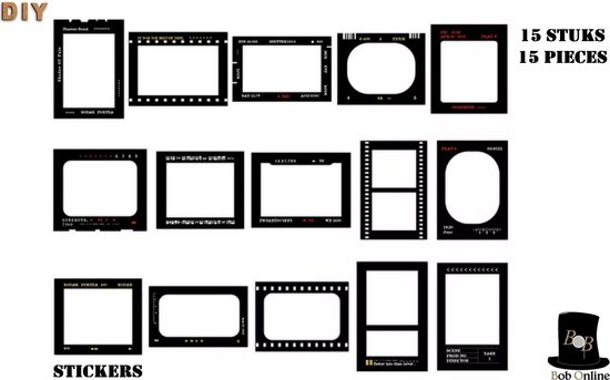 Bob Online ™ - 15 Stuks – Zwart - PET Fotolijst Serie Stickers – PET Photo  Frame... | bol.com
