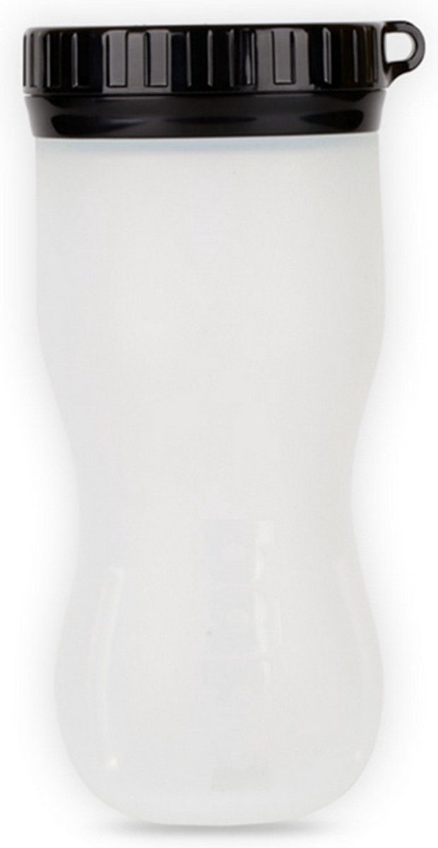 Bapa FlipBottle - Drinkfles - 370ml - Wit/Zwart - Doorzichtig - BPA vrij