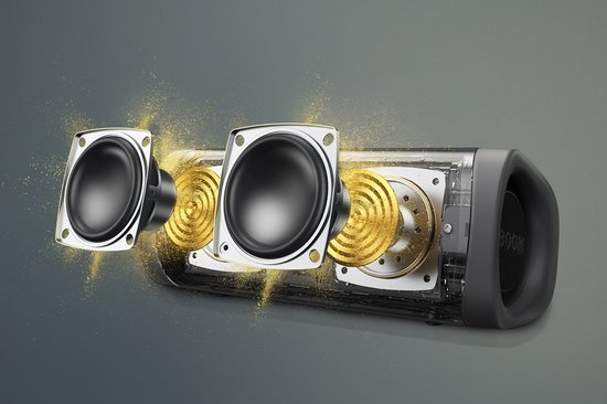 EarFun UBOOM L - Bluetooth Speaker - 28 uur Batterijduur - IPX7 Waterbestendig - Ingebouwde Microfoon - Krachtig 360° Geluid - Zwart — afbeelding 2