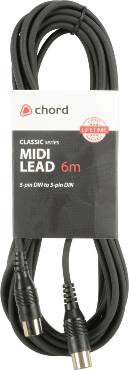 Midi kabel 5-pins Din stekker aan beide zijde 6m