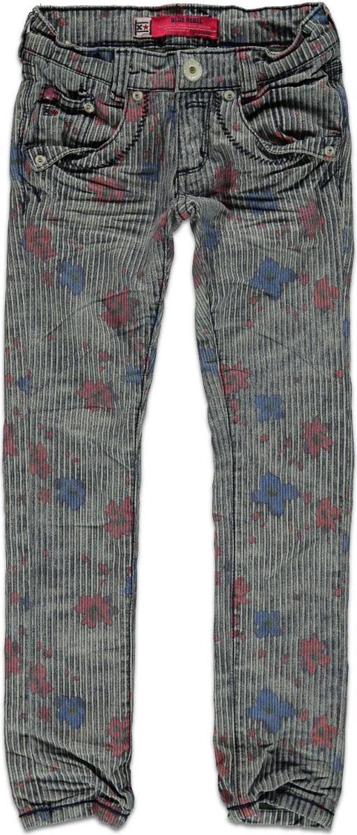 Blue Rebel Meisjes Skinny jeans Jade Striped - Blauw - Maat 146