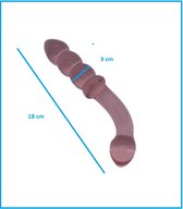 Roze Unisex Dildo G-spot van kristalglas 18 cm - anaalplug- anale dildo - dia Ø 3 cm - helder Kristal glazen dildo- sex anale butt plug seksspeelgoed voor mannen en vrouwen