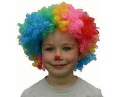 Clown verkleed pruik voor kinderen - gekleurd - Carnaval verkleed accessoires - clowns pruiken