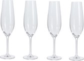 4goodz set van 4 stuks kristalglas Champagne Flutes - inhoud 260 ml