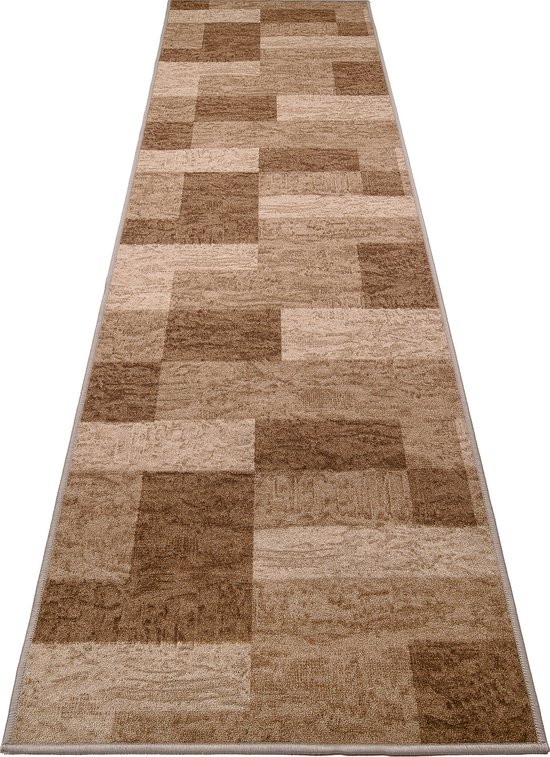 Tapiso Anti-Slip Caoutchouc Marron Couloir Salon Tapis en Caoutchouc Tapis Taille- 100x200