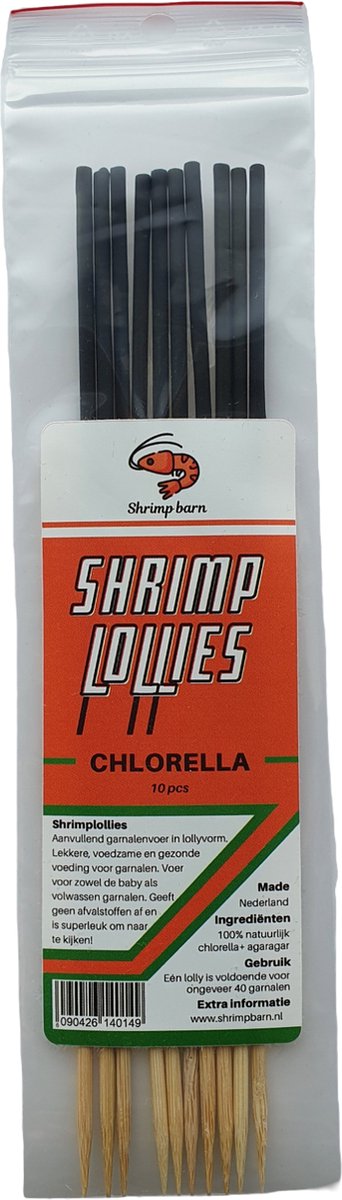 Shrimp barn - Shrimplollies (garnalen lolly) - Chlorella - Garnalen voer - Aquarium - 10 stuks