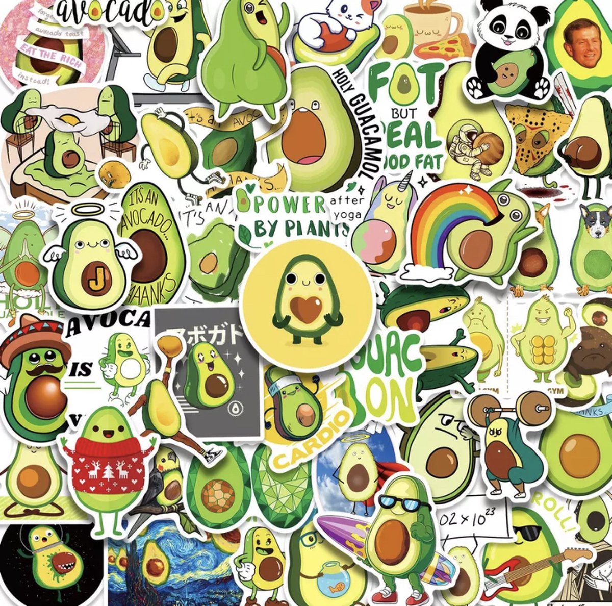 Avocado Stickers 50 Stuks | Grappige Stickers | Thema Avocado | Laptop Stickers | Decoratie | Stickers Kinderen | Stickers Volwassenen | Stickervellen | Quote Plakstickers | Stickers Bullet Journal | Planner Stickers — afbeelding 2