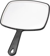2 Stuks Handspiegel met Handvat - 15 x 12 cm spiegeloppervlak - Make Up Spiegel/Scheerspiegel/Kappersspiegel  - Zwart