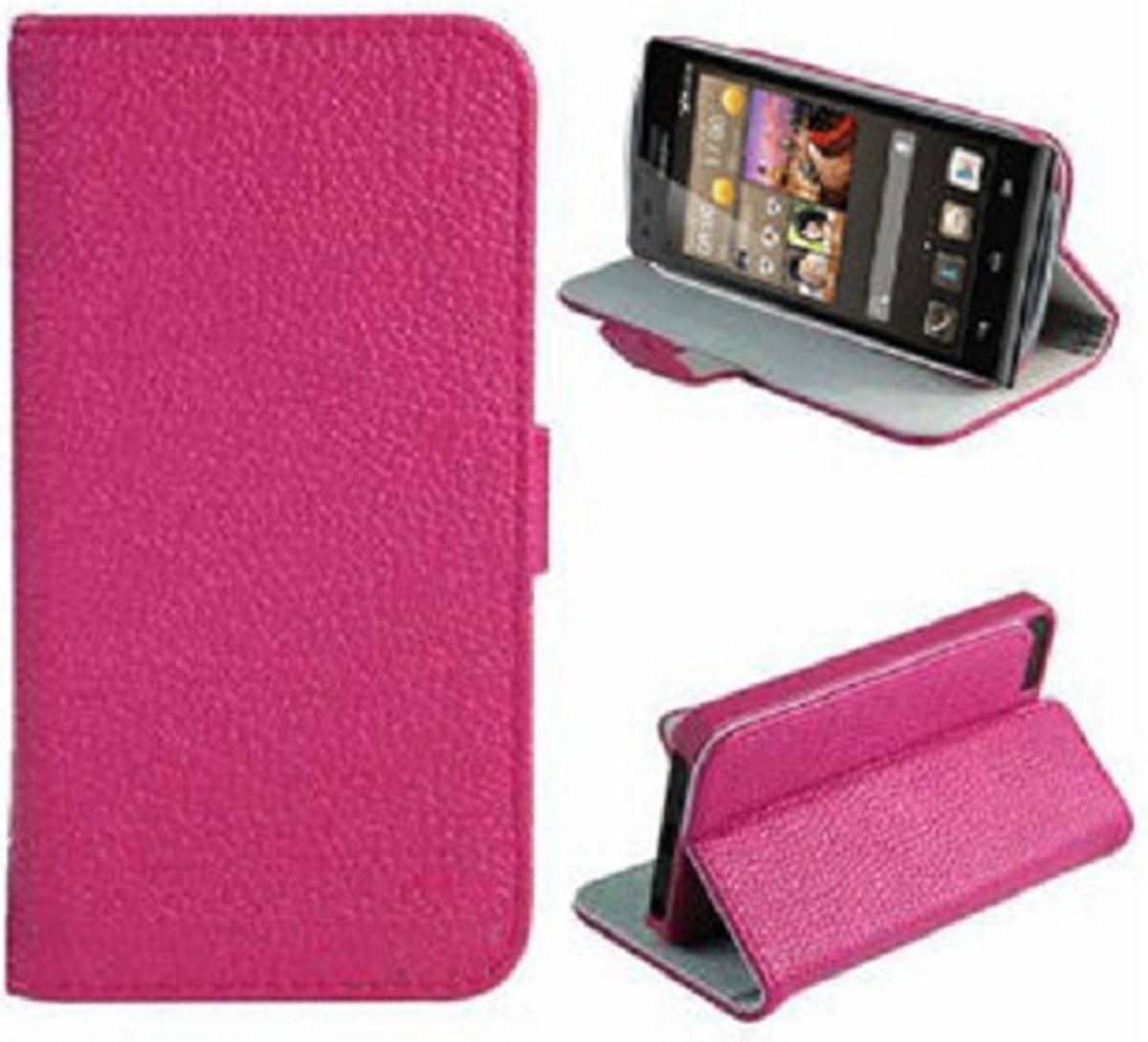 Huawei G6 4G LTE Hoesje Met Pasjeshouder Bookcase Roze