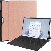 Case2go - Hoes geschikt voor Microsoft Surface Pro 9 - 13 inch Cover - Book Case met Stand Functie - Rose Goud
