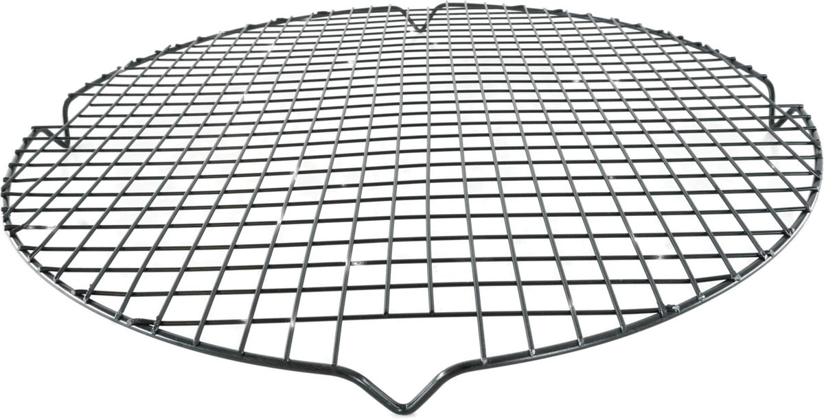 YUGN Taartrooster 33 CM diameter - Rond - Afkoelrooster - Afkoelrek - Bakrooster - Voor taart decoratie - Zwart - Cadeau tip