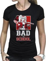 Dc Comics - Woman black tshirt Harley Quinn "BAD TO SCHOOL"