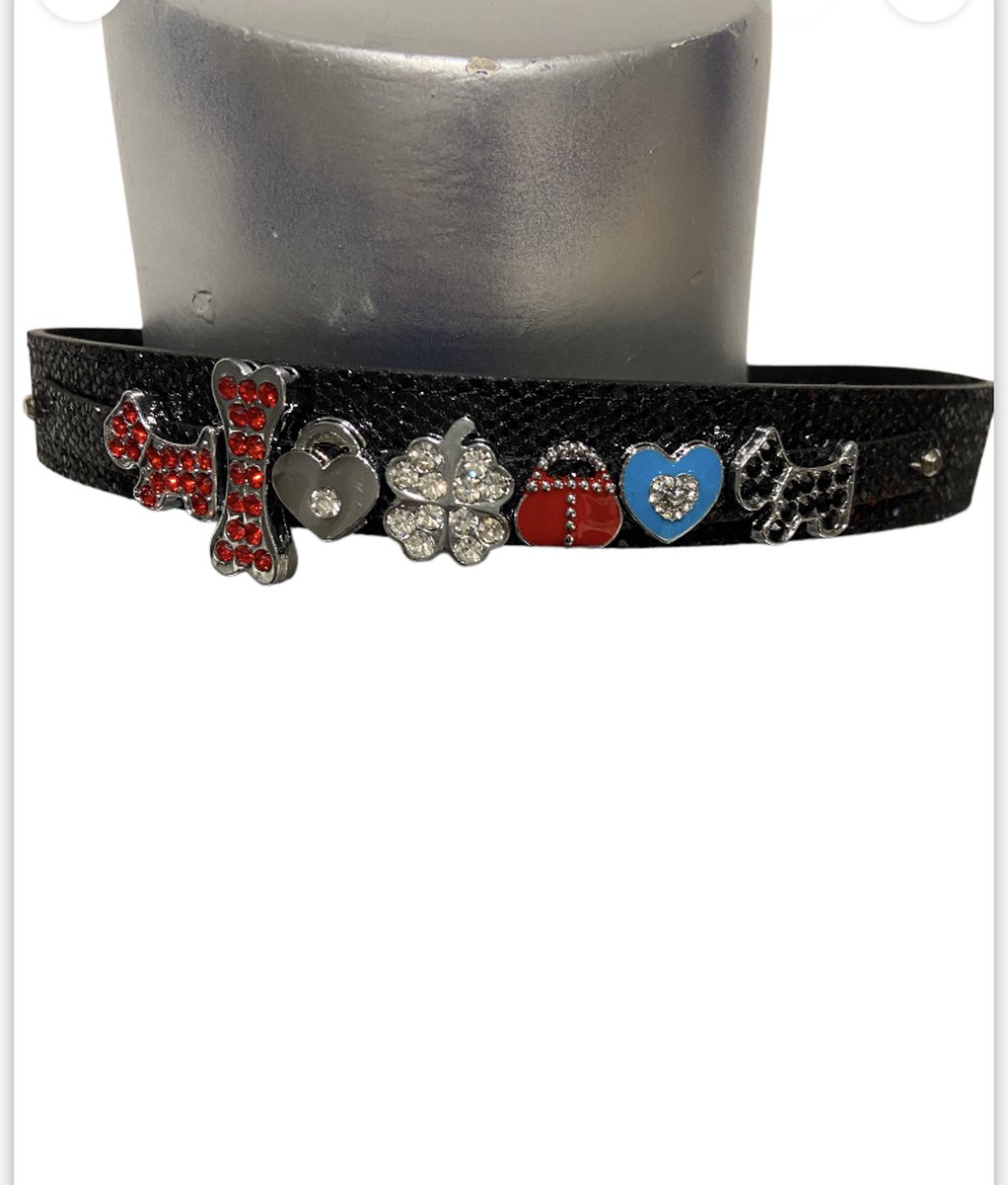 Body Pleasure Zwarte Honden Halsband – Met Steentjes Zelf Samenstellen