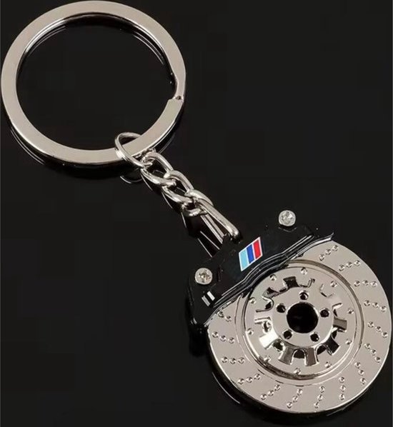 Zwarte Remklauw Sleutelhanger - Draaiende Remschijf - Geschikt voor alle automerken/universeel - Auto Sleutelhanger - Keychain Sleutel Hanger Cadeau - Auto Accessoires