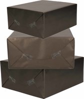 3x Rollen kraft inpakpapier zwart  200 x 70 cm - cadeaupapier / kadopapier / boeken kaften