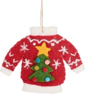 Pendentif de Noël pull de Noël rouge par Sass & Belle - Pull de Noël avec décoration de Noël sapin de Noël