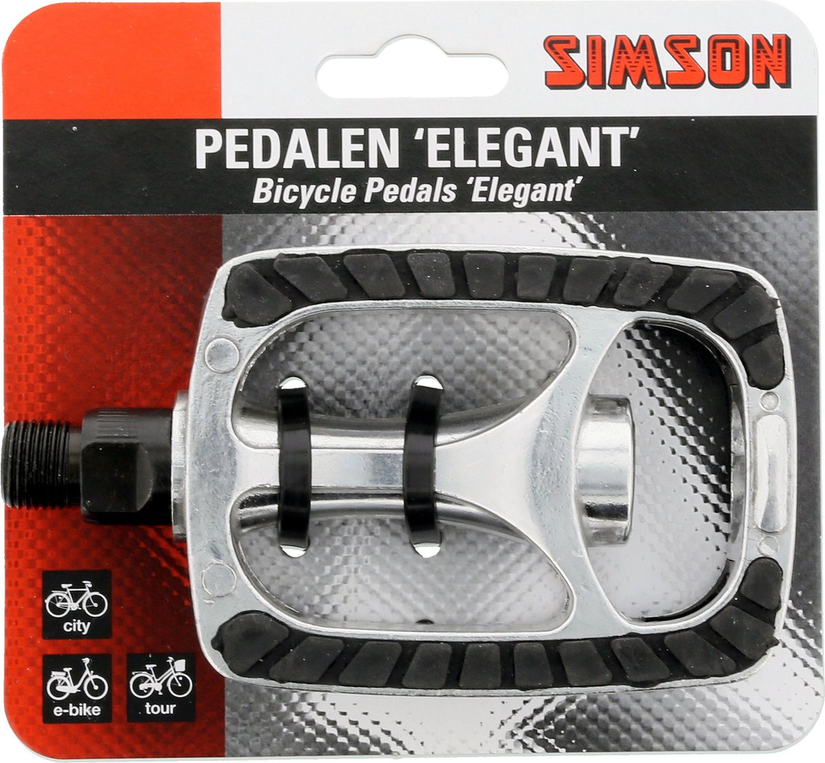 Simson Aluminium fiets pedalen - antislip en reflectoren - voor stads- en E-bikes