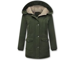 Winterjas Dames - Dames Jas Lang met Capuchon Slim Fit - ...