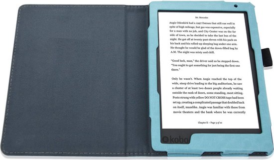 Hoes geschikt voor Kobo Aura Edition 2 - Book Case Premium Sleep Cover Leer Hoesje met Auto/Wake Functie - Blauw van Myhenrý — afbeelding 5