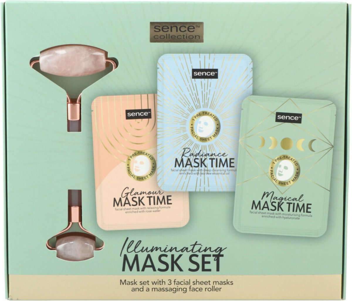 Sence Illuminating Mask Gift Set - Geschenkset vrouw, met rozenkwarts gezichtsroller