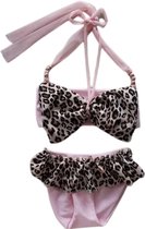 Maat 68 Bikini roze Panterprint Baby en kind zwemkleding roze met dierenprint