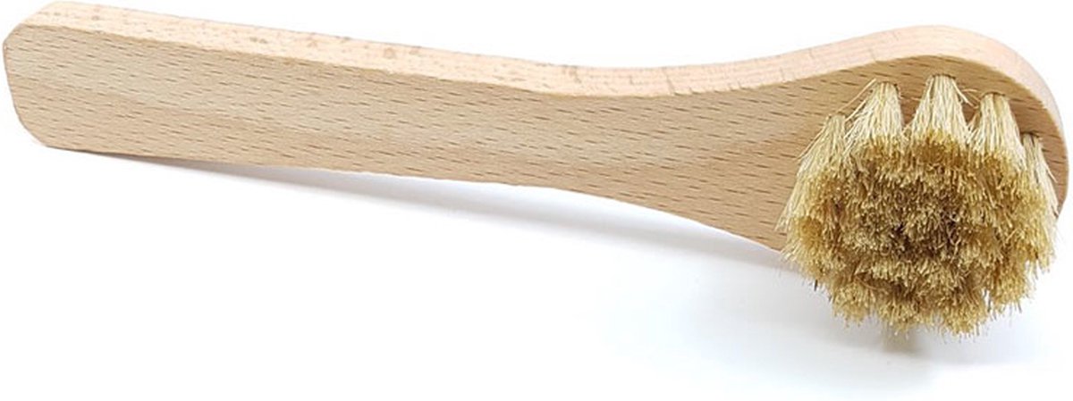 Insmeerbortsel van gelakt hout met ronde kop zuiver borstelhaar wit 17 cm x 4 cm