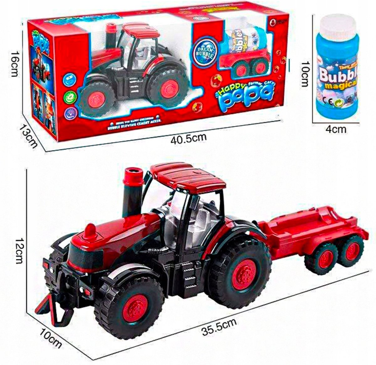 Interactieve tractor met afneembare aanhanger - Tractor - Speelgoed tractor - Sinterklaas - Schoencadeautjes sinterklaas - Bellenblazen.