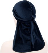 Durag - Velvet - Waves - Velvet Durag - Premium - Silky - Hair Cover - Headscarf - Navy Blue - Blue