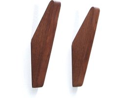 DWIH® - Nordic Design- 2 kapstok wand haken - Walnoot - Modern Design