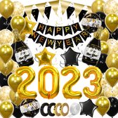 Happy New Year Oud En Nieuw Versiering 2023 Nieuw Jaar Feest Artikelen Gouden Decoratie Helium Ballonnen Goud – 72 Stuks