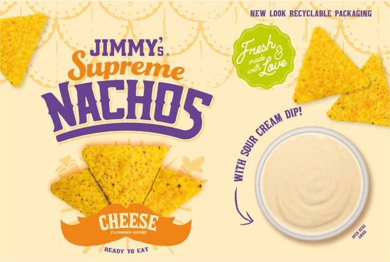 JIMMY's N2G -SOUR CREAM DIP- 7x200g Cheese nachos with sour cream dip ...
