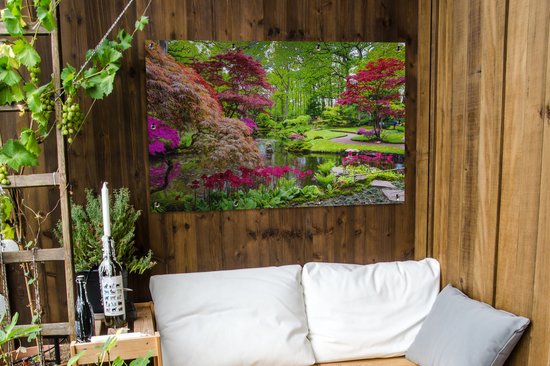 Affiche jardin - Toile jardin - Posters de jardin extérieur - Arbres - fleurs - Japonais - Nature - Water - 120x80 cm - Jardin