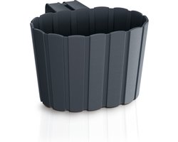 Prosperplast Muur plantenpot/bloempot - hangend - kunststof - 29 x 21 x 13 cm - antraciet grijs - binnen/buiten