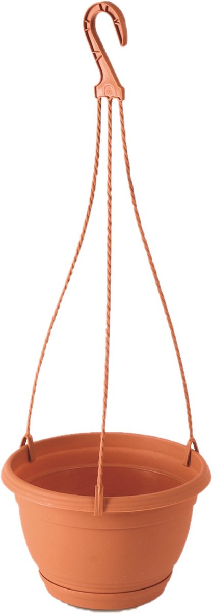 Prosperplast Bloempot/plantenpot Agro - hangend - met opvangschaal - 21 x 13 cm - hangplant